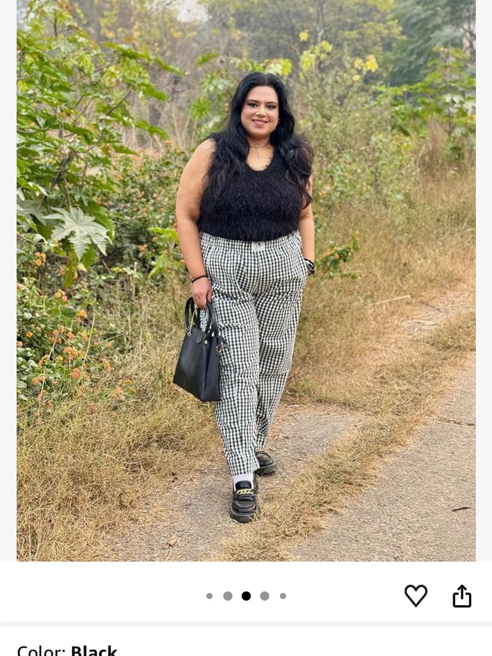 Black & White Gingham Boxer Pants